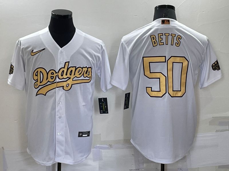 Men Los Angeles Dodgers #50 Betts White 2022 All Star Nike MLB Jersey